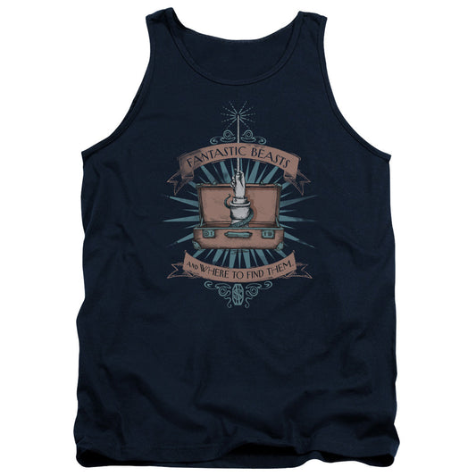 Fantastic Beasts Briefcase Mens Tank Top Shirt Navy Officially Licensed
