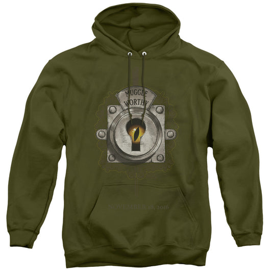 Fantastic Beasts Muggle Worthy Mens Hoodie Military Green Officially Licensed