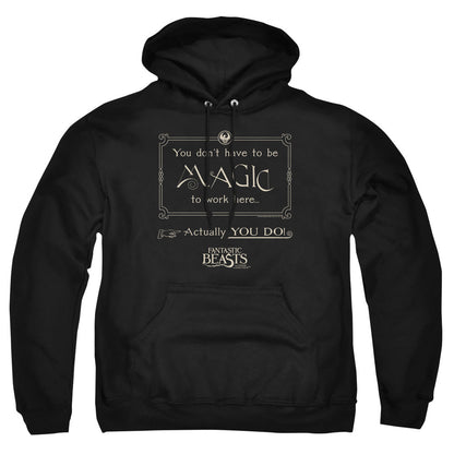 Fantastic Beasts Magic To Work Here Mens Hoodie Black Officially Licensed