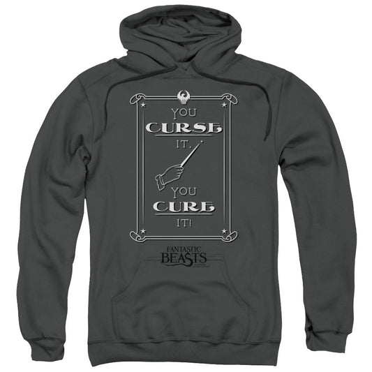 Fantastic Beasts Curse It Mens Hoodie Charcoal Officially Licensed