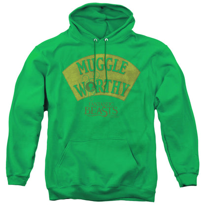 Fantastic Beasts Muggle Worthy Mens Hoodie Kelly Green Officially Licensed