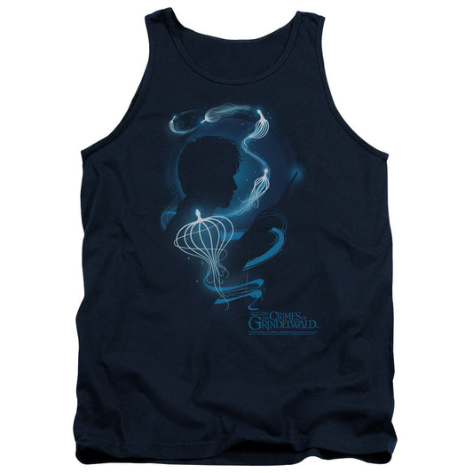 Fantastic Beasts 2 Newt Silhouette Mens Tank Top Shirt Navy Officially Licensed