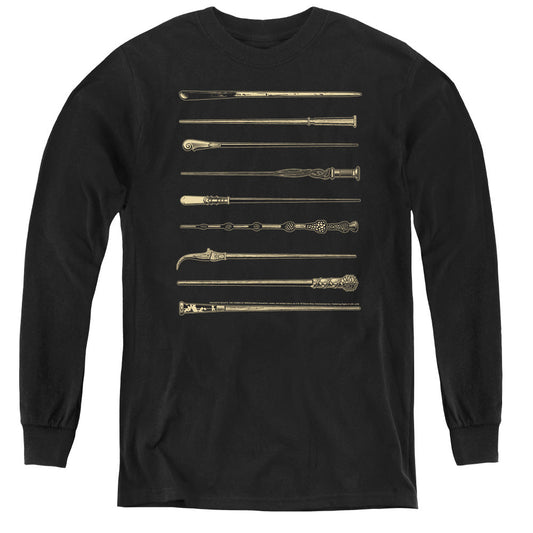 Fantastic Beasts 2 Wands Long Sleeve Kids Youth T Shirt Black Officially Licensed