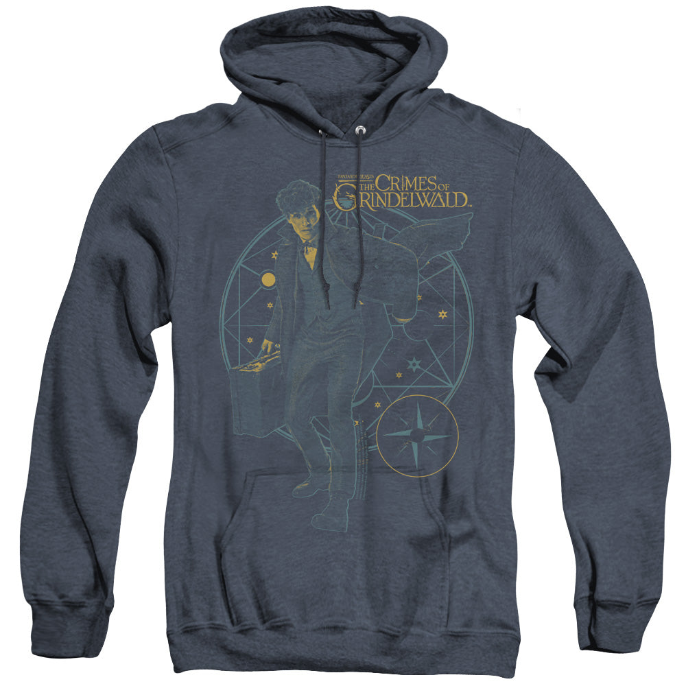 Fantastic Beasts 2 Suitcase Heather Mens Hoodie Navy Officially Licensed