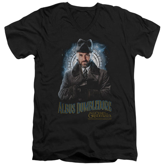 Fantastic Beasts 2 Dumbledore Mens Slim Fit V-Neck T Shirt Black Officially Licensed