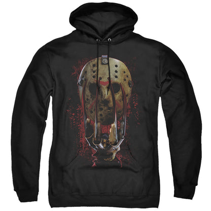 Freddy Vs Jason Mask And Claws Mens Hoodie Black Officially Licensed