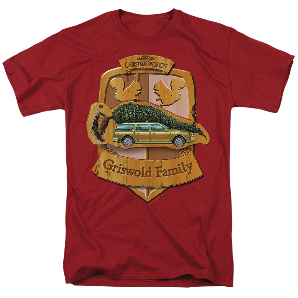Christmas Vacation Giswold Family Crest Mens T Shirt Cardinal Officially Licensed