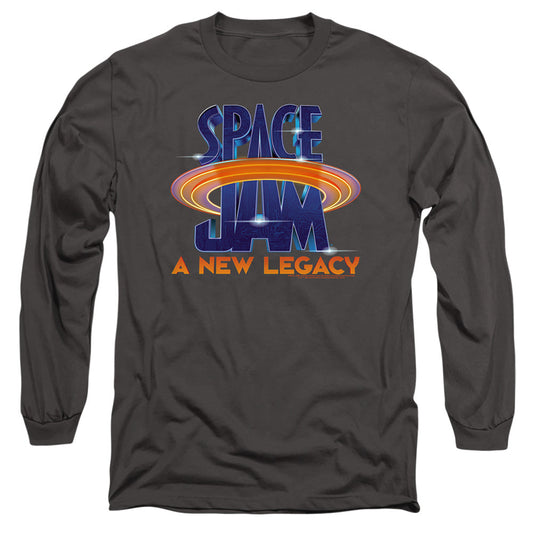 Space Jam 2 Space Jam 2 Logo Mens Long Sleeve Shirt Charcoal Officially Licensed