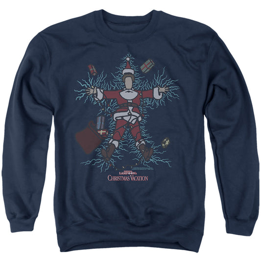 Christmas Vacation Clark Griswold'S X-Mas Lights Mens Crewneck Sweatshirt Navy Officially Licensed