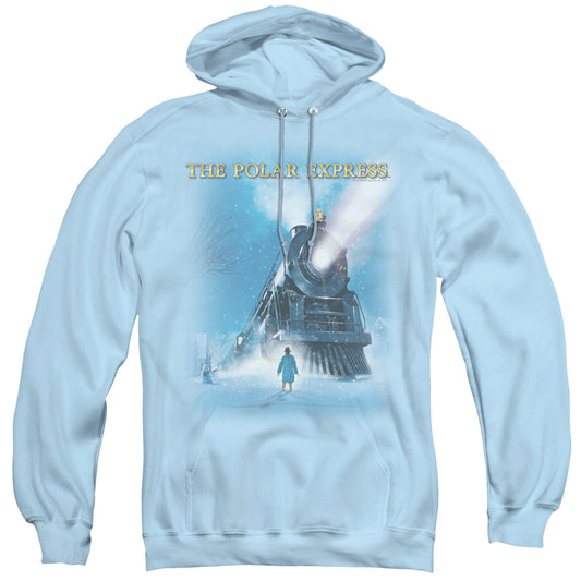 Polar Express Big Train Mens Hoodie Light Blue Officially Licensed