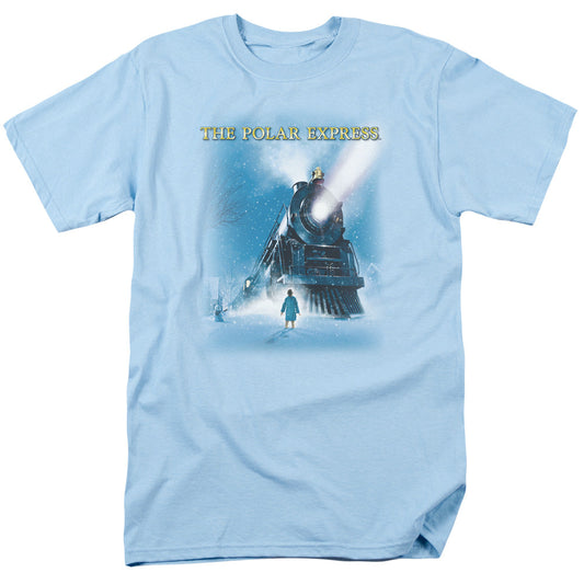 Polar Express Big Train Mens T Shirt Light Blue Officially Licensed