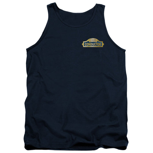 The Polar Express Conductor Mens Tank Top Shirt Navy Blue Officially Licensed