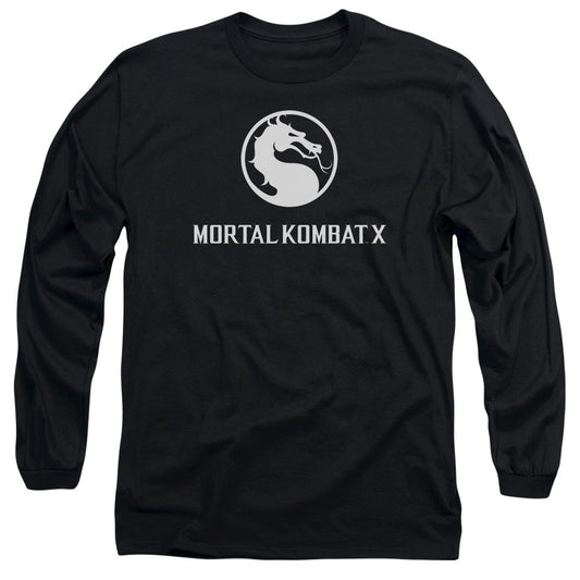 Mortal Kombat X Dragon Logo Mens Long Sleeve Shirt Black Officially Licensed