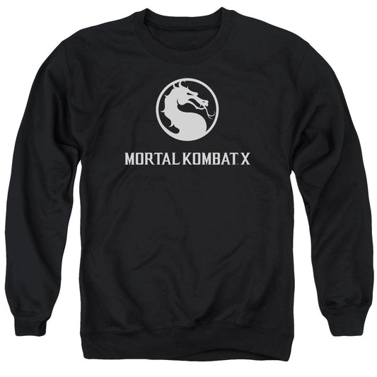 Mortal Kombat X Dragon Logo Mens Crewneck Sweatshirt Black Officially Licensed