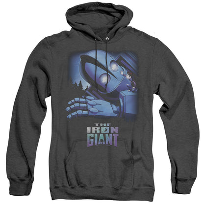 Iron Giant Giant And Hogarth Mens Heather Hoodie Black Officially Licensed