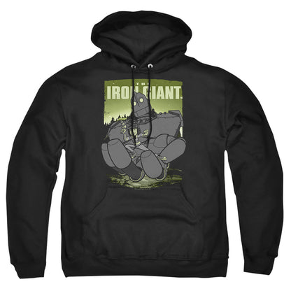Iron Giant Helping Hand Mens Hoodie Black Officially Licensed