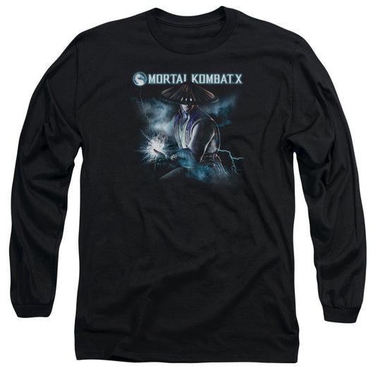 Mortal Kombat X Raiden Mens Long Sleeve Shirt Black Officially Licensed