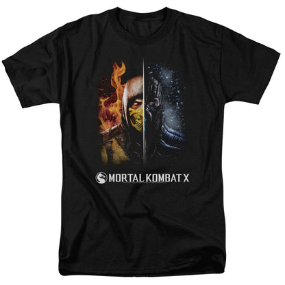 Mortal Kombat Fire And Ice Mens T Shirt Black Officially Licensed