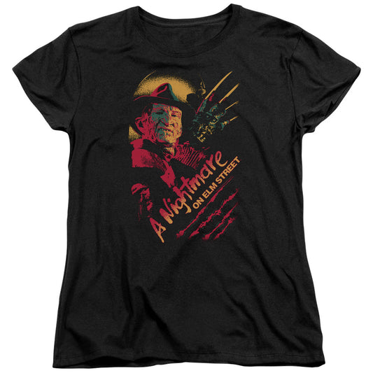 Nightmare On Elm Street Freddy Claws Womens T Shirt Black Officially Licensed