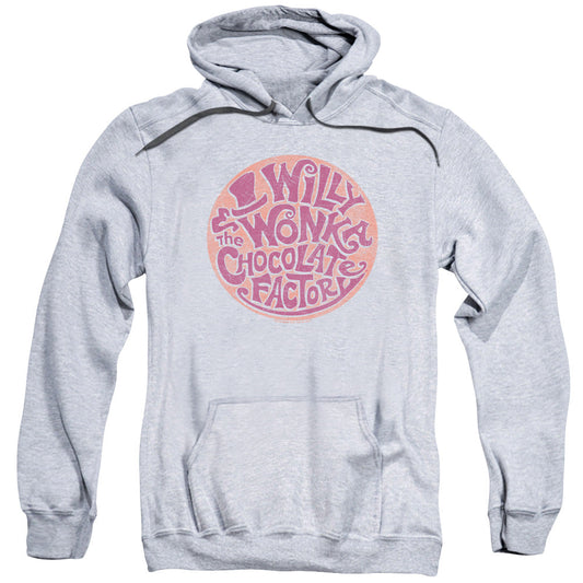 Willy Wonka And The Chocolate Factory Circle Logo Mens Hoodie Athletic Heather Officially Licensed