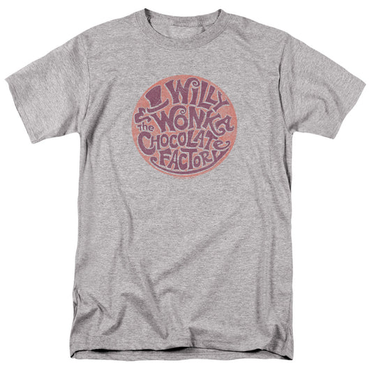 Willy Wonka And The Chocolate Factory Circle Logo Mens T Shirt Athletic Heather Officially Licensed