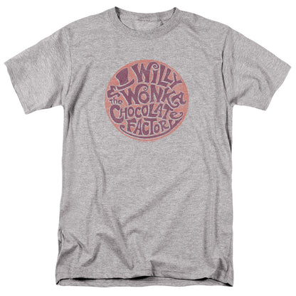 Willy Wonka And The Chocolate Factory Circle Logo Mens T Shirt Athletic Heather Officially Licensed