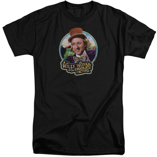 Willy Wonka And The Chocolate Factory Its Scrumdiddlyumptious Mens Tall T Shirt Black Officially Licensed