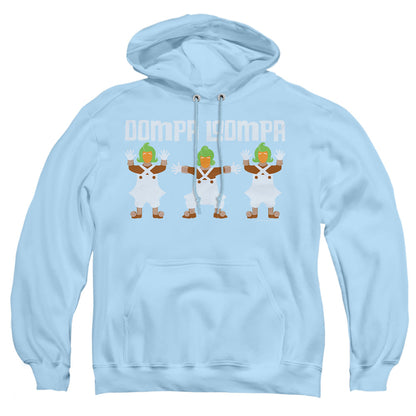 Willy Wonka And The Chocolate Factory Oompa Loompa Mens Hoodie Light Blue Officially Licensed