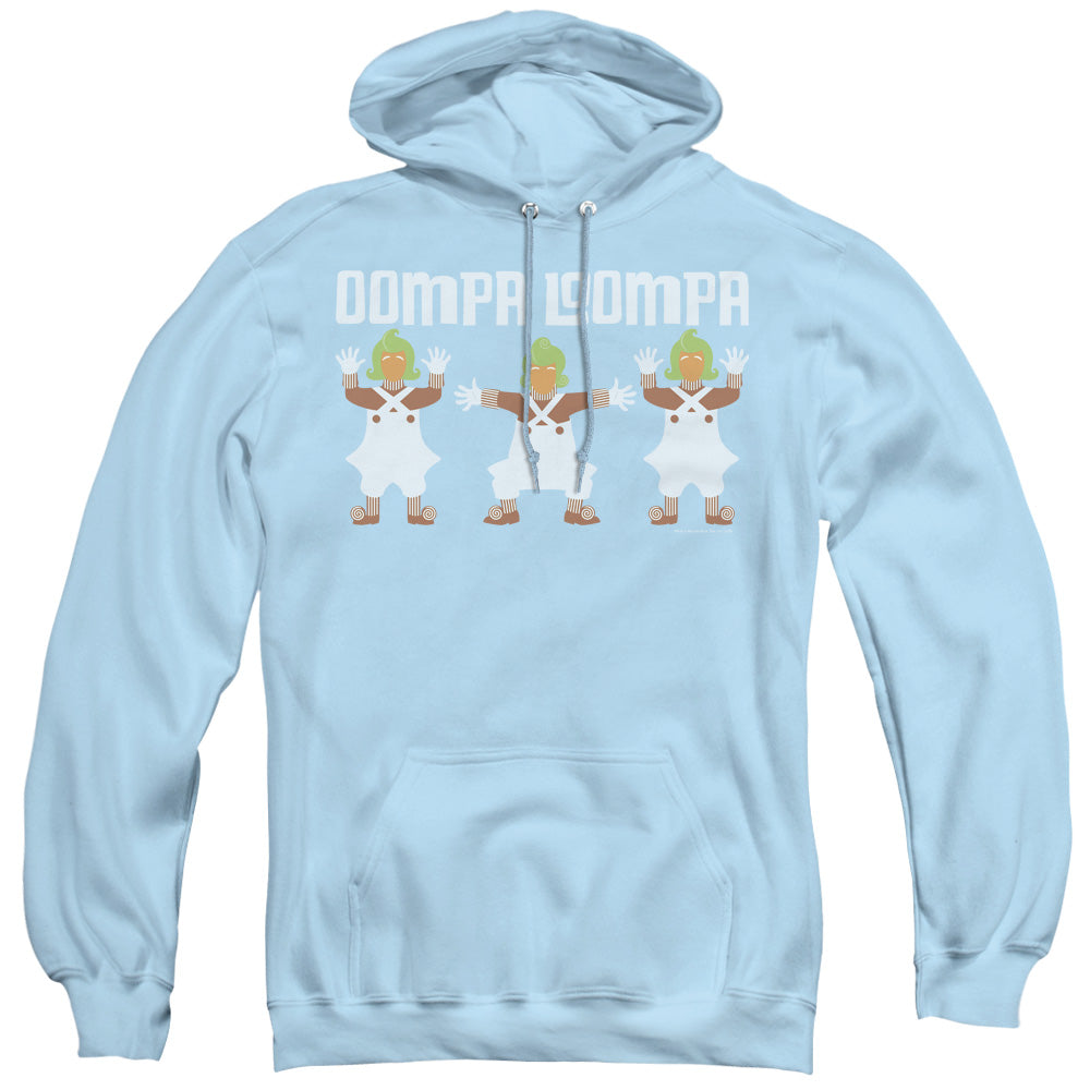 Willy Wonka And The Chocolate Factory Oompa Loompa Mens Hoodie Light Blue Officially Licensed