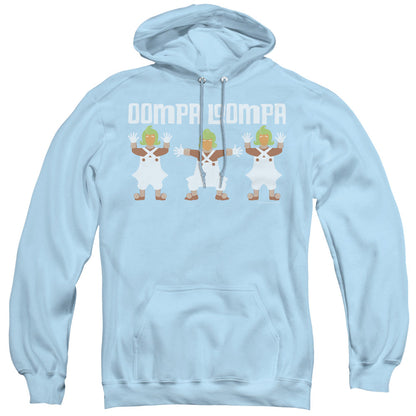 Willy Wonka And The Chocolate Factory Oompa Loompa Mens Hoodie Light Blue Officially Licensed