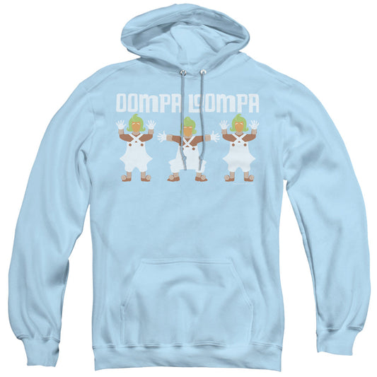 Willy Wonka And The Chocolate Factory Oompa Loompa Mens Hoodie Light Blue Officially Licensed