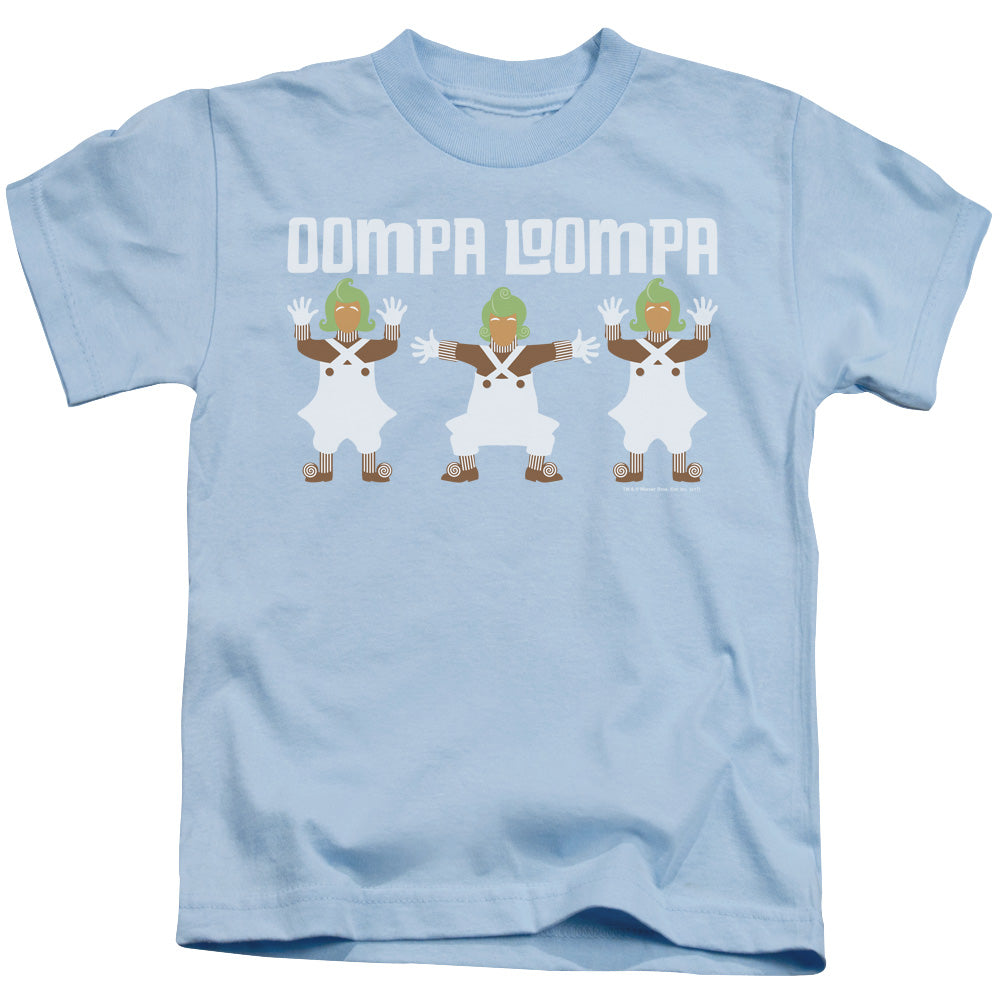 Willy Wonka And The Chocolate Factory Oompa Loompa Juvenile Kids Youth T Shirt Light Blue Officially Licensed