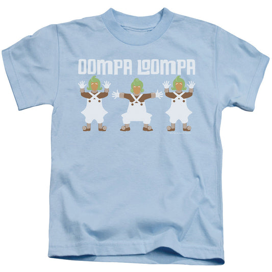Willy Wonka And The Chocolate Factory Oompa Loompa Juvenile Kids Youth T Shirt Light Blue Officially Licensed