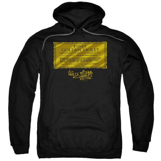 Willy Wonka And The Chocolate Factory Golden Ticket Mens Hoodie Black Officially Licensed