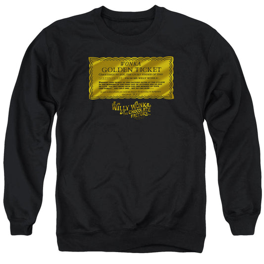 Willy Wonka And The Chocolate Factory Golden Ticket Mens Crewneck Sweatshirt Black Officially Licensed