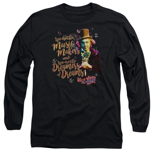 Willy Wonka And The Chocolate Factory Music Makers Mens Long Sleeve Shirt Black Officially Licensed
