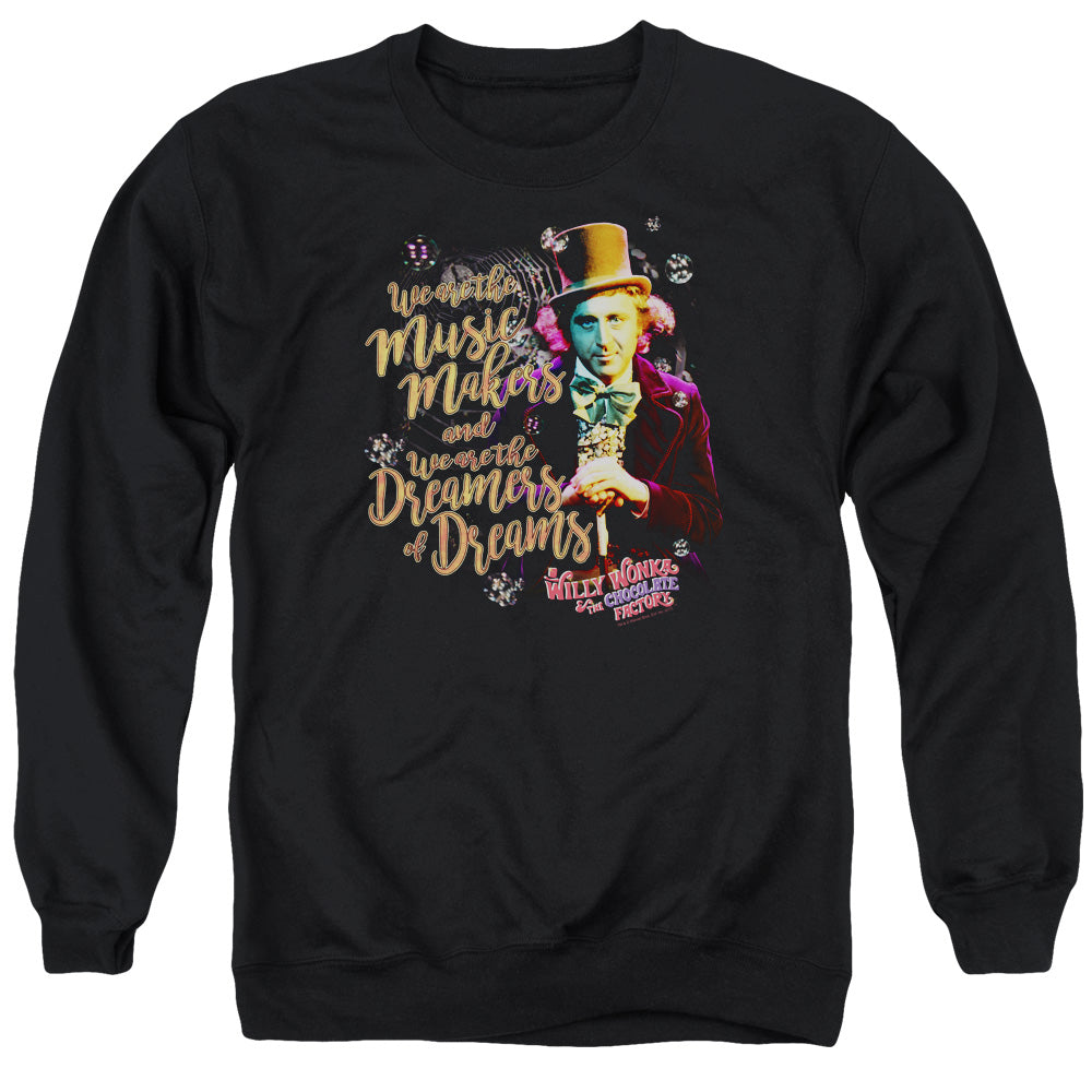 Willy Wonka And The Chocolate Factory Music Makers Mens Crewneck Sweatshirt Black Officially Licensed