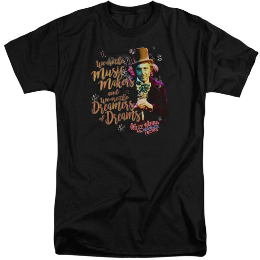 Willy Wonka And The Chocolate Factory Music Makers Mens Tall T Shirt Black Officially Licensed