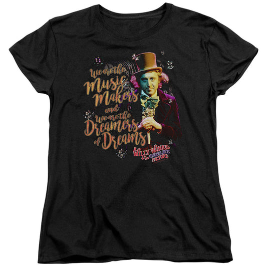 Willy Wonka And The Chocolate Factory Music Makers Womens T Shirt Black Officially Licensed