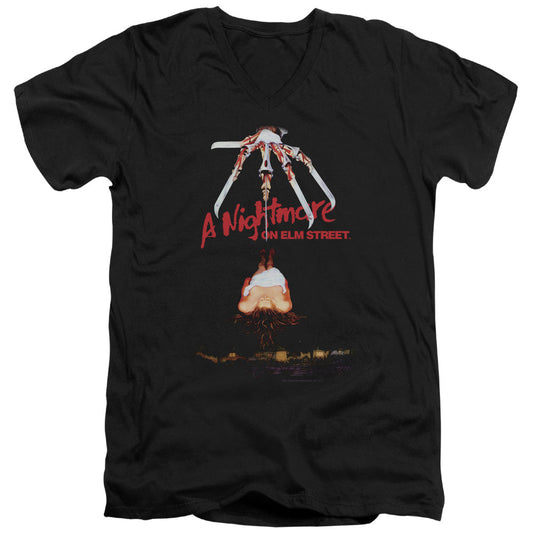 Nightmare On Elm Street Alternate Poster Mens Slim Fit V-Neck T Shirt Black Officially Licensed