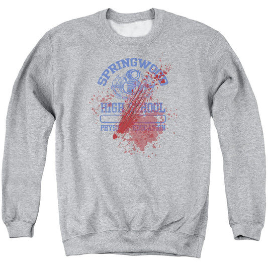 Nightmare On Elm Street Springwood High Victim Mens Crewneck Sweatshirt Athletic Heather Officially Licensed