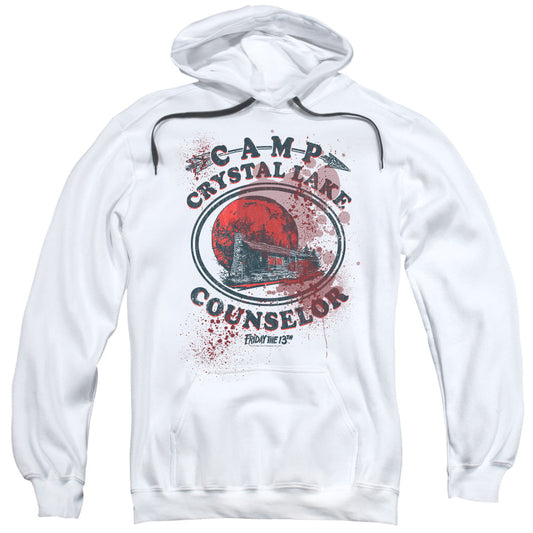 Friday The 13Th Camp Counselor Victim Mens Hoodie White Officially Licensed