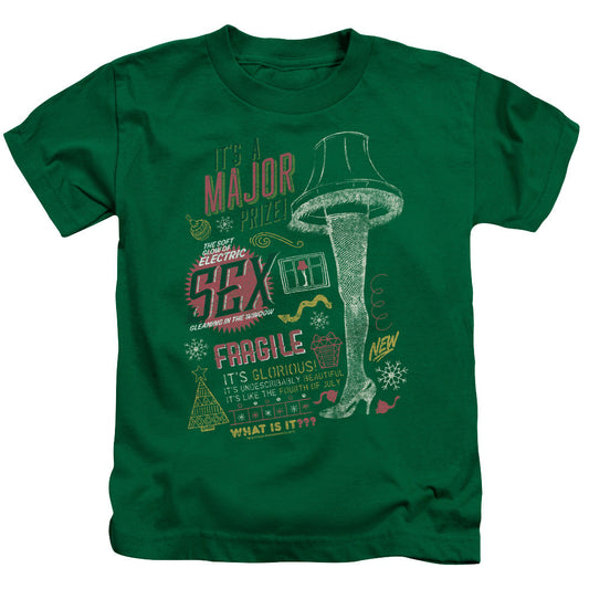 A Christmas Story Its A Major Prize Juvenile Kids Youth T Shirt Kelly Green Officially Licensed