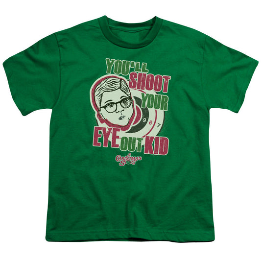 A Christmas Story You'll Shoot Your Eye Out Kids Youth T Shirt Kelly Green Officially Licensed