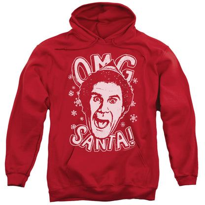 Elf Omg Santa Mens Hoodie Red Officially Licensed