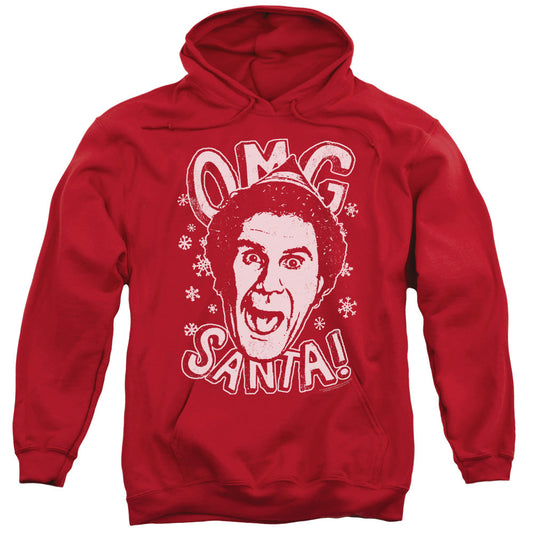 Elf Omg Santa Mens Hoodie Red Officially Licensed