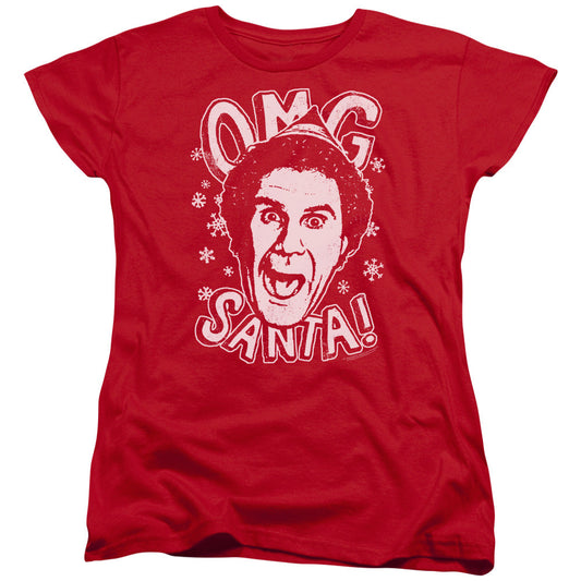 Elf OMG Santa Womens T Shirt Red Officially Licensed