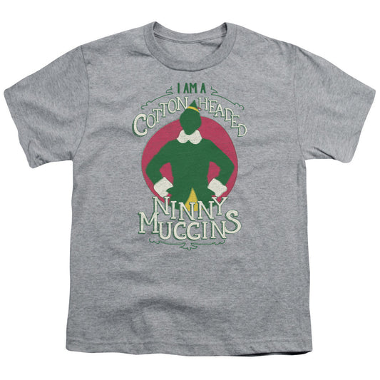 Elf Cotton Headed Kids Youth T Shirt Athletic Heather Officially Licensed