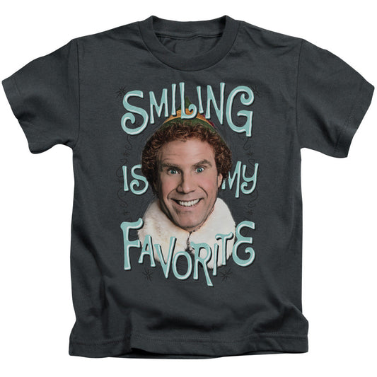 Elf Smiling Juvenile Kids Youth T Shirt Charcoal Officially Licensed