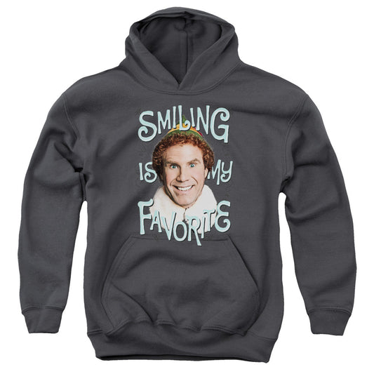 Elf Smiling Kids Youth Hoodie Charcoal Officially Licensed